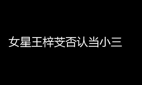 认当谅解假的女星 原小三王梓芠否配书是